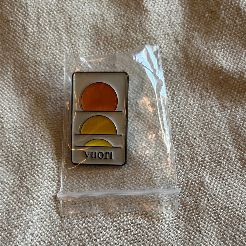 Vuori Orange and Yellow Geometric Pin